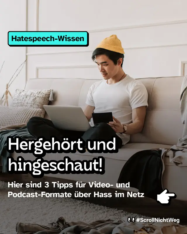 Hergehört und hingeschaut Hier sind 3 Tipps für Video- und Podcast-Formate über Hass im Netz.