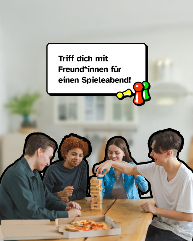 Triff dich mit Freund*innen für einen Brettspielabend!