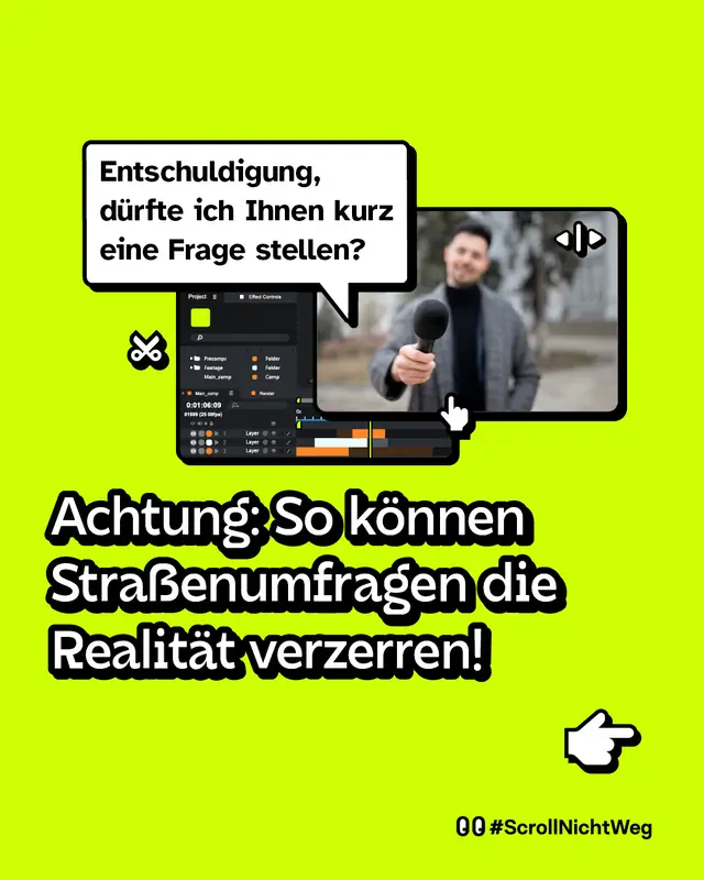 &bdquo;Entschuldigung, d&uuml;rfte ich Ihnen kurz eine Frage stellen?&ldquo; Achtung: So k&ouml;nnen Stra&szlig;enumfragen die Realit&auml;t verzerren!