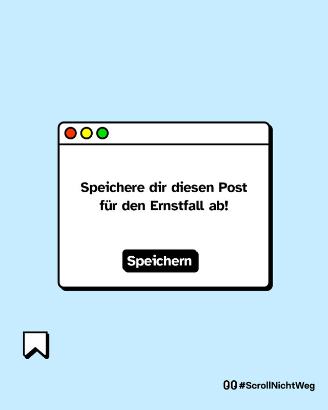 Speichere dir diesen Post für den Ernstfall ab!