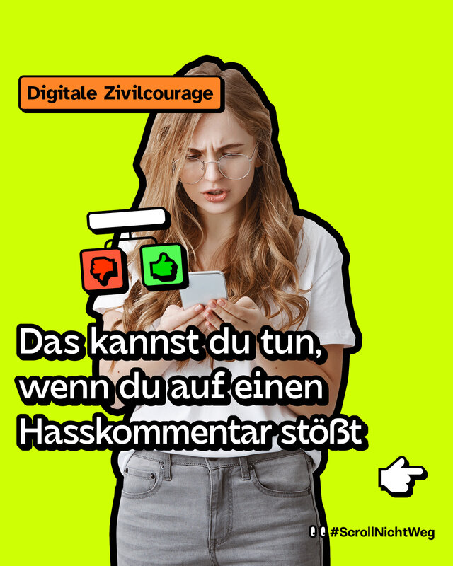 Das kannst du tun, wennd du auf einen Hasskommentar stößt