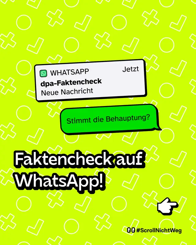 (DPA Logo) Faktencheck auf WhatsApp!