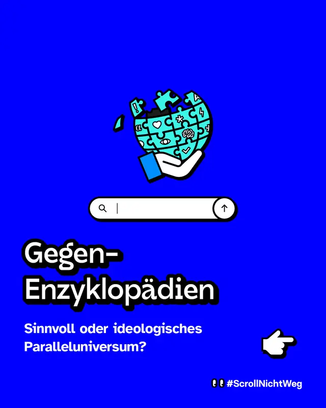 Titel auf einer Slide: Gegen-Enzyklopaedien. Sinnvoll oder ideologisches Paralleluniversum?