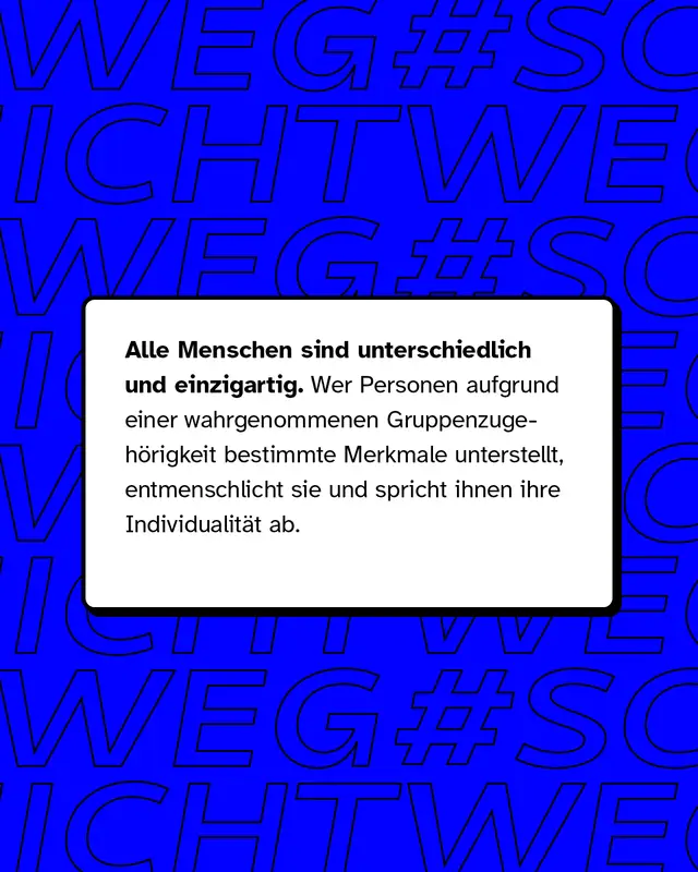Aber alle Menschen sind unterschiedlich und einzigartig.
