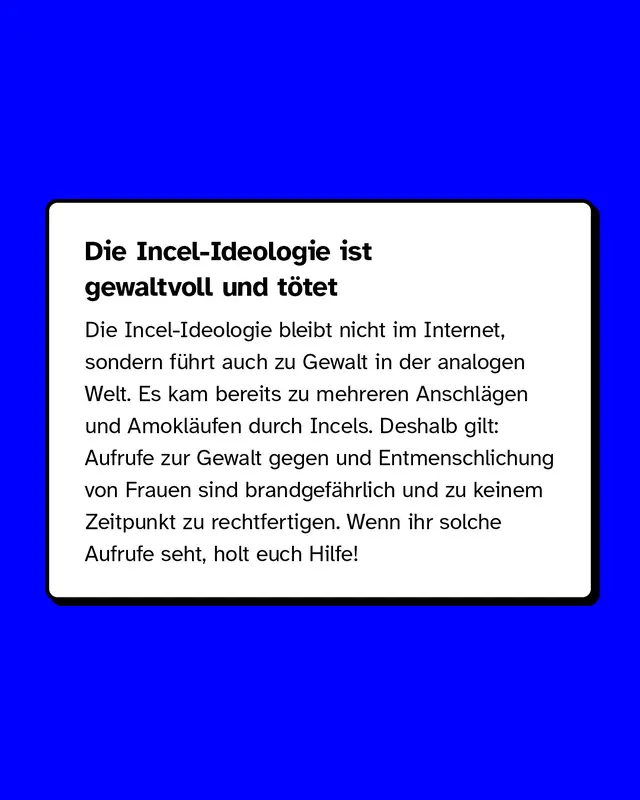 Die Incel-Ideologie ist gewaltvoll und t&ouml;tet.
