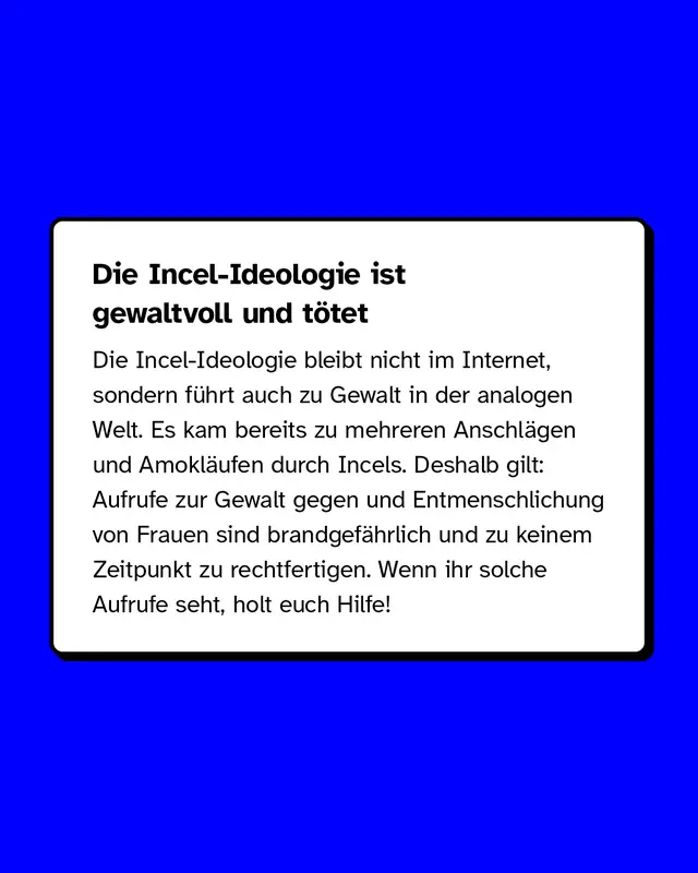 Die Incel-Ideologie ist gewaltvoll und t&ouml;tet.