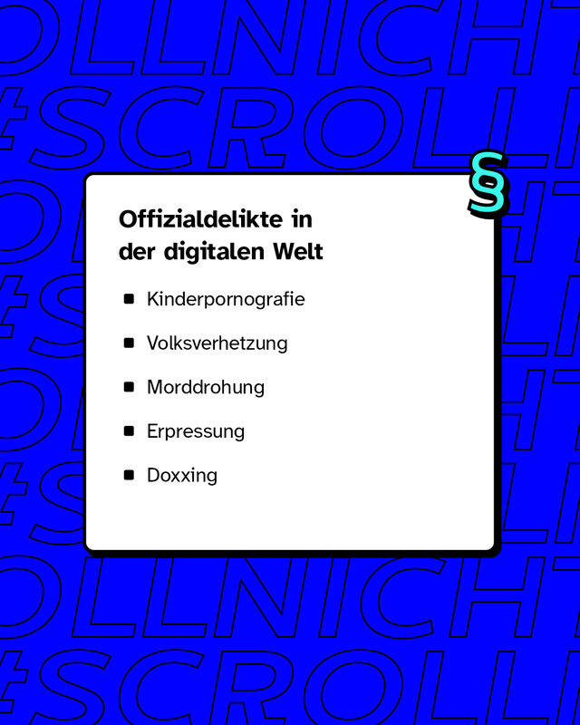 Offizialdelikte in der digitalen Welt  Kinderpornografie Volksverhetzung Morddrohung Erpressung Doxxing