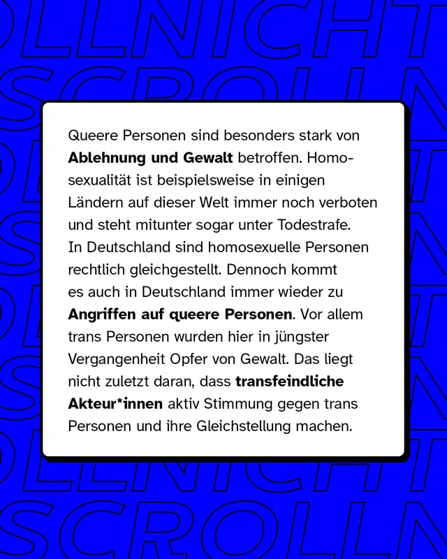 Queere Personen sind besonders stark von Ablehnung und Gewalt betroffen.
