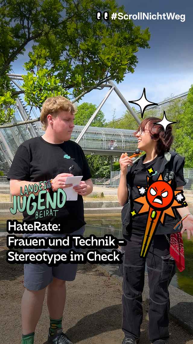 Video: HateRate mit Landesjugendbeirat: Frauen und Technik-Stereotype im Check