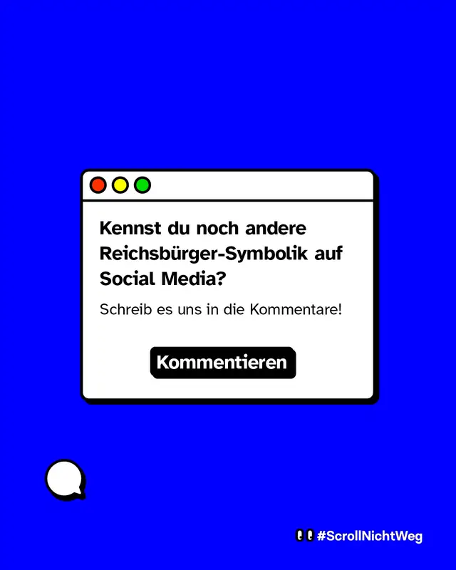Kennst du noch andere Reichsb&uuml;rger Symbolik auf Social Media? Schreib es uns in die Kommentare.