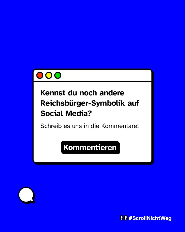 Kennst du noch andere Reichsb&uuml;rger Symbolik auf Social Media? Schreib es uns in die Kommentare.