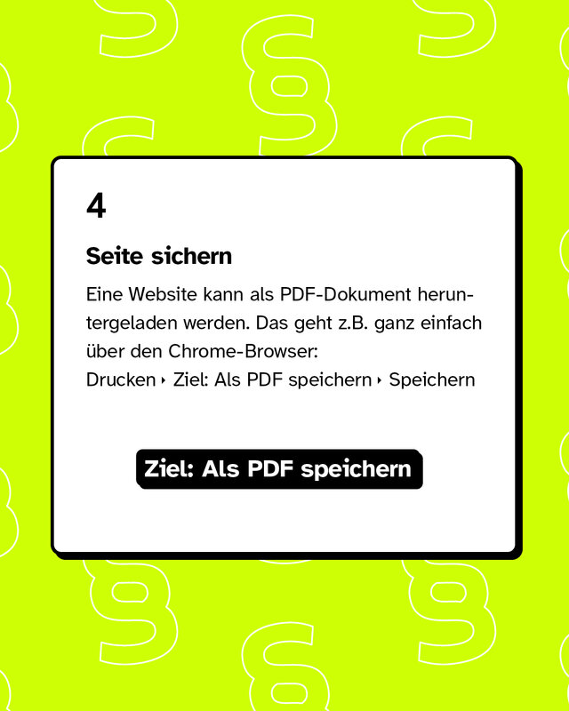 Seite als PDF sichern.