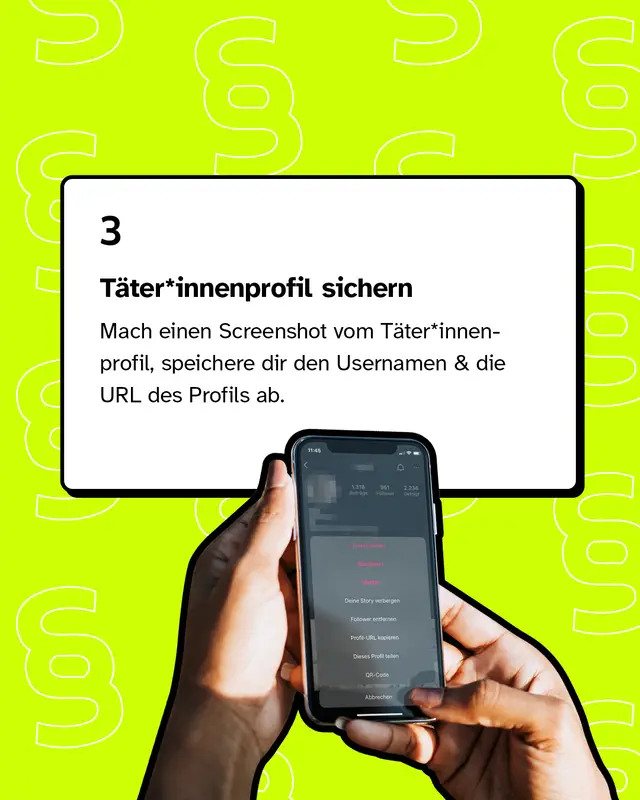 Täter*innenprofil sichern.