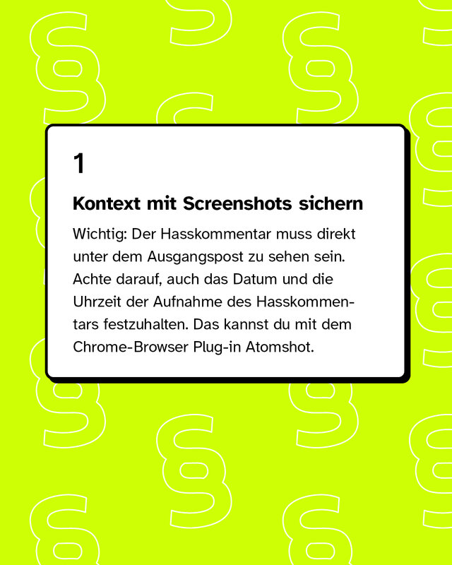 Kontext mit Screenshots sichern.