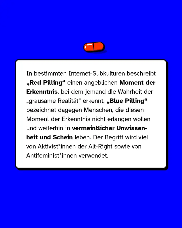 In bestimmten Internet-Subkulturen beschreibt Red Piling einen angeblichen Moment der Erkenntnis, bei dem jemand die Wahrheit der grausamen Realit&auml;t erkennt. Blue Piling bezeichnet dagegen Menschen, die diesen Moment der Erkenntnis nicht erlangen wollen und weiterhin in vermeintlicher Unwissenheit und Schein leben.