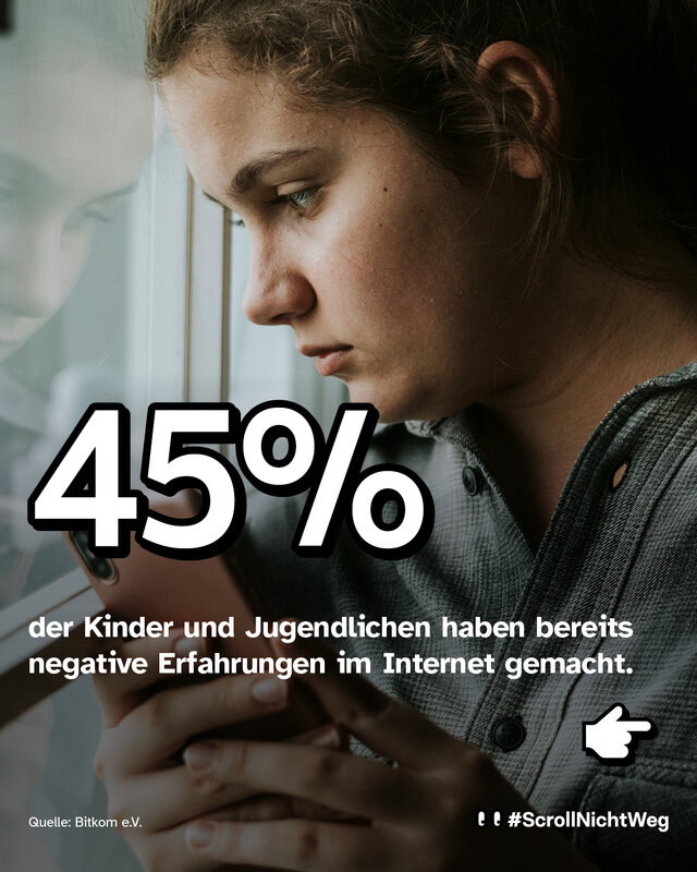 45 Prozent der Kinder und Jugendlichen haben bereits negative Erfahrungen im Internet gemacht.