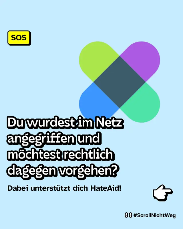 Du wurdest im Netz angegriffen und möchtest rechtlich dagegen vorgehen? Dabei unterstützt dich HateAid!