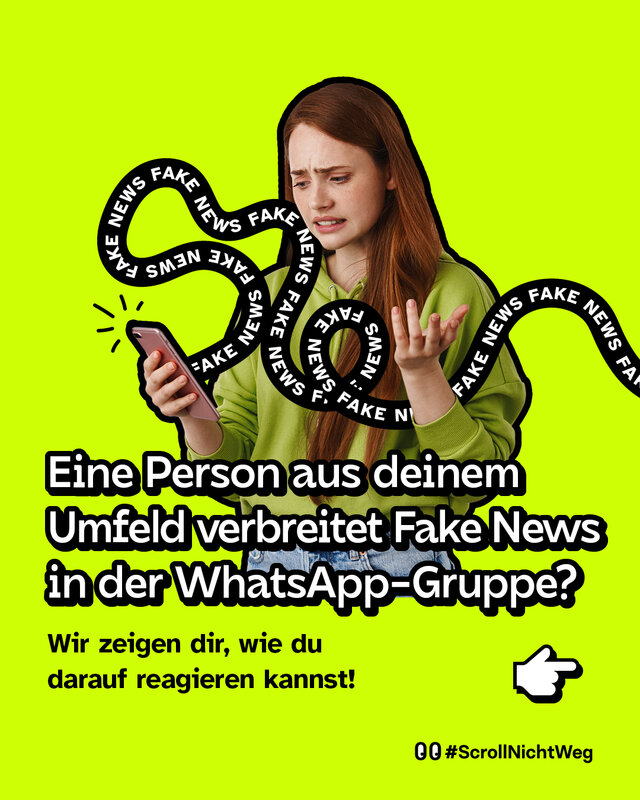 Eine Person aus deinem direkten Umfeld verbreitet in der WhatsApp-Gruppe Fake News? Wir zeigen dir, wie du darauf reagieren kannst!