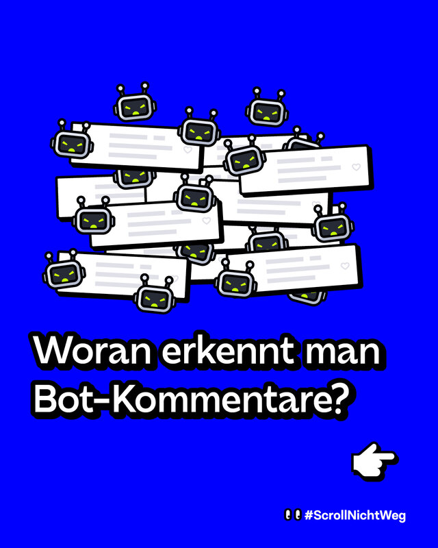 Woran erkennt man Bot-Kommentare? (außenrum Kommentare von Bots)